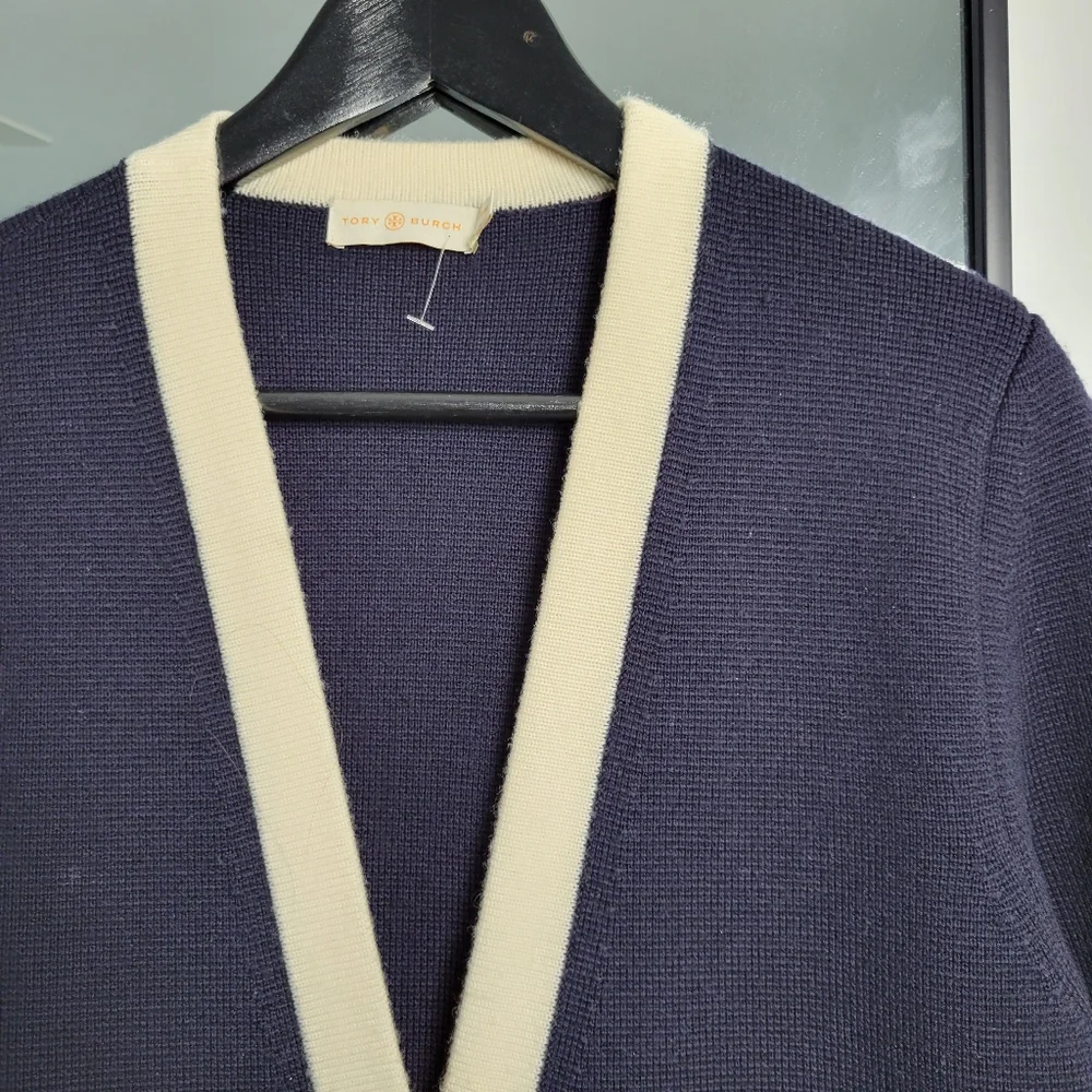 TORY BURCH Sabrina Cardigan In Medium black / Ivory